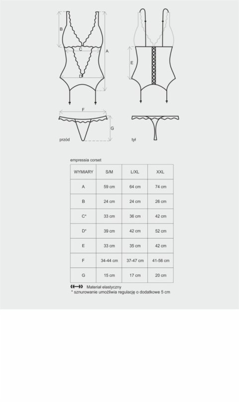 Emperita gorset i stringi L/XL