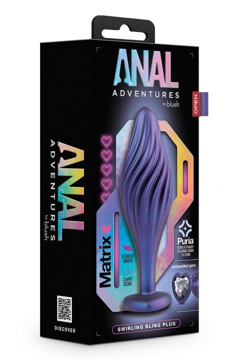 BLUSH ANAL ADVENTURES MATRIX SWIRLING BLING PLUG SAPPHIRE