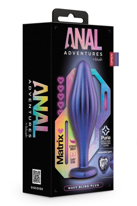 BLUSH ANAL ADVENTURES MATRIX WAVY BLING PLUG SAPPHIRE
