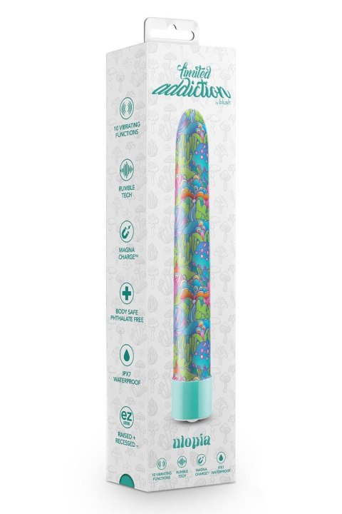 BLUSH LIMITED ADDICTION UTOPIA 7 INCH RECHARGEABLE VIBE AQUA