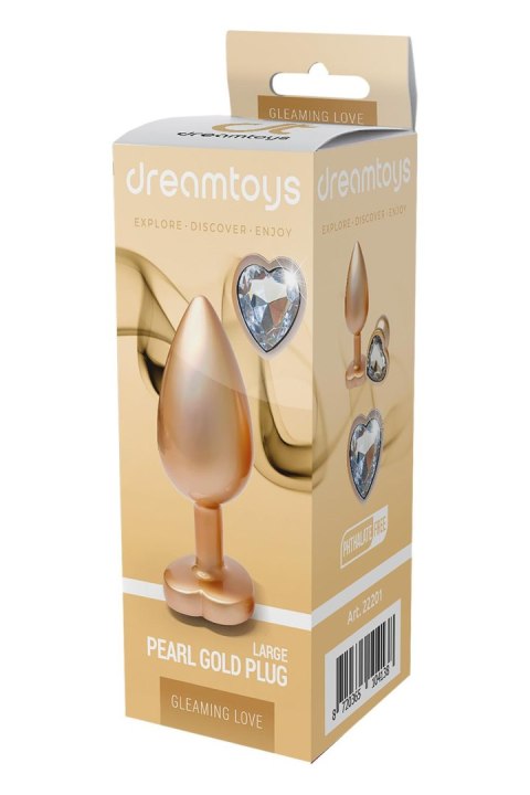 DREAMTOYS KOREK ANALNY GLEAMING LOVE PEARL GOLD PLUG LARGE