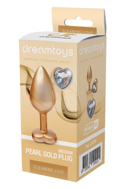 DREAMTOYS KOREK ANALNY GLEAMING LOVE PEARL GOLD PLUG MEDIUM