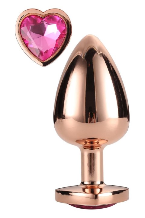 DREAMTOYS KOREK ANALNY GLEAMING LOVE ROSE GOLD PLUG LARGE