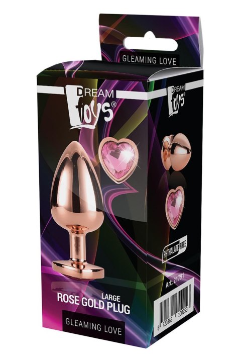DREAMTOYS KOREK ANALNY GLEAMING LOVE ROSE GOLD PLUG LARGE