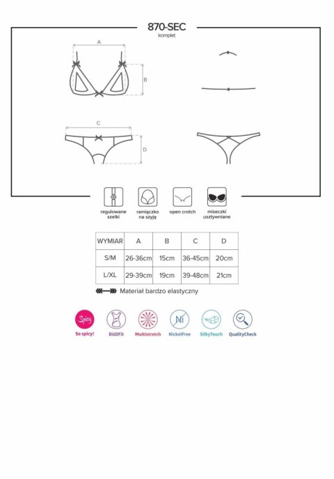 Komplet 2-częściowy czerwony L/XL 870-SEC-3