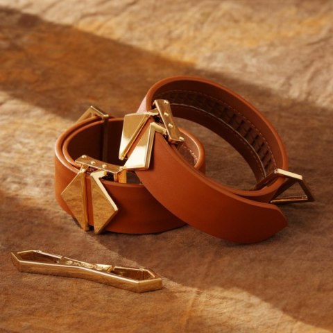 LOCKINK kajdanki Ankle and Wrist Cuffs Set Brown