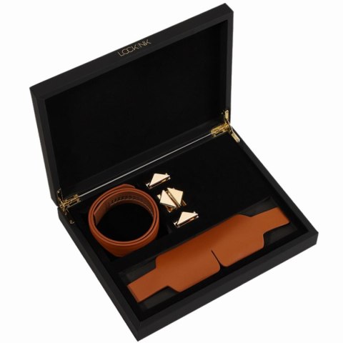 LOCKINK maska na oczy Blindfold Kit Brown