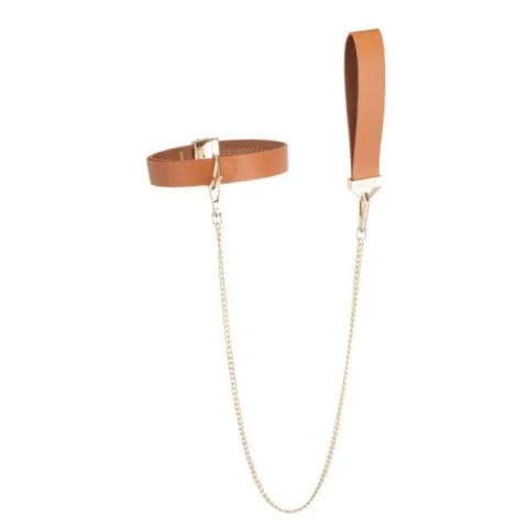 LOCKINK obróżka ze smyczą Collar with Leash Set Brown