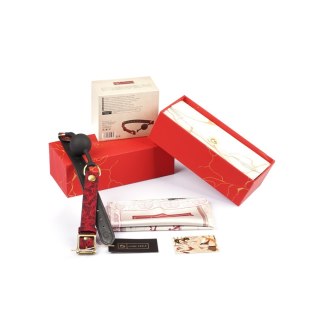 Liebe Seele Kinbaku Ukiyoe Bal Gag with Red Rosy Leather Straps