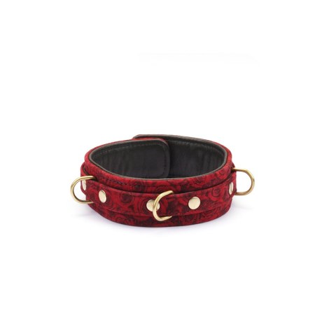 Liebe Seele Kinbaku Ukiyoe Red Rosy Leather Collar and Leash