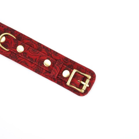 Liebe Seele Kinbaku Ukiyoe Red Rosy Leather Collar and Leash