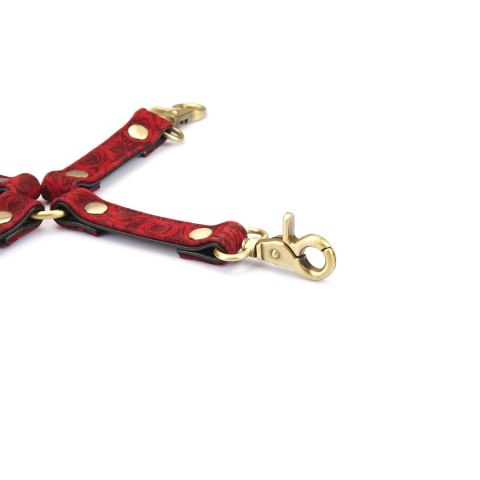 Liebe Seele uprząż Kinbaku Ukiyoe Red Rosy Leather Hogtie