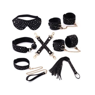 Liebe Seele zestaw Stary Nights 7pcs Bondage Kit Black Stary PU