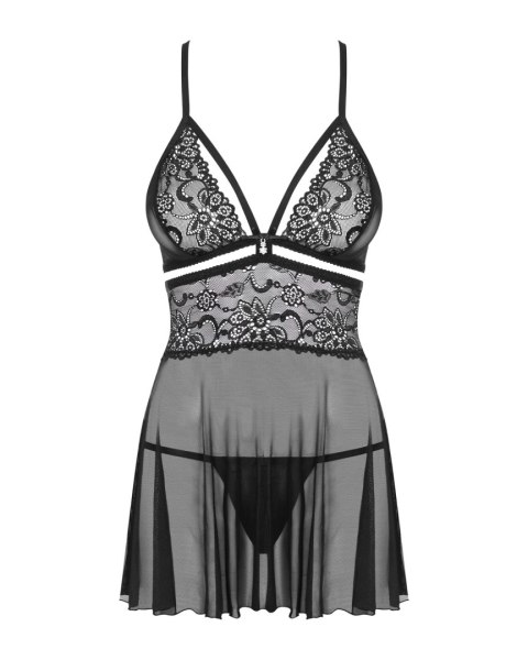 Babydoll Ze Stringami Czarny 2Xl/3Xl Obsessive