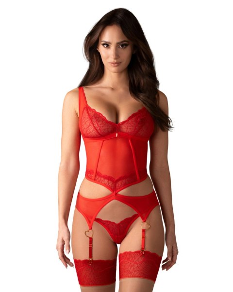 Obsessive komplet bielizny Cupide Desir gorset i stringi L/XL