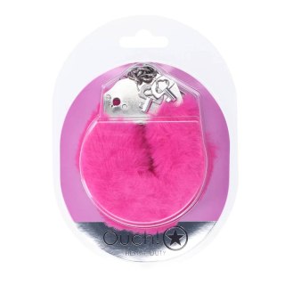 Ouch! kajdanki Heavy-duty Fluffy Handcuffs Pink