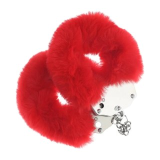 Ouch! kajdanki Heavy-duty Fluffy Handcuffs Red