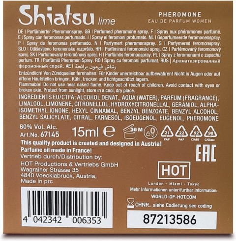 Feromony dla kobiet Pheromon Fragrance Woman Lime 15ml Shiatsu