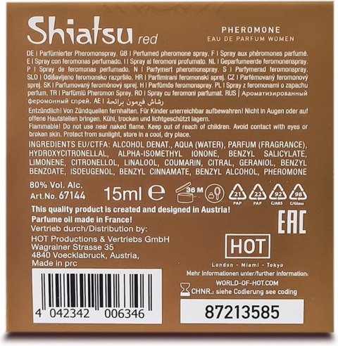 Feromony dla kobiet Pheromon Fragrance Woman Red 15ml Shiatsu