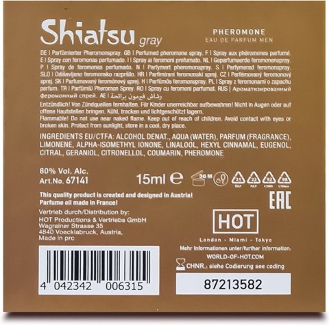 Feromony dla mężczyzn Pheromon Fragrance Man Grey 15ml Shiatsu