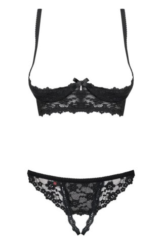 Letica komplet 2-częściowy otwarty czarny L/XL Obsessive