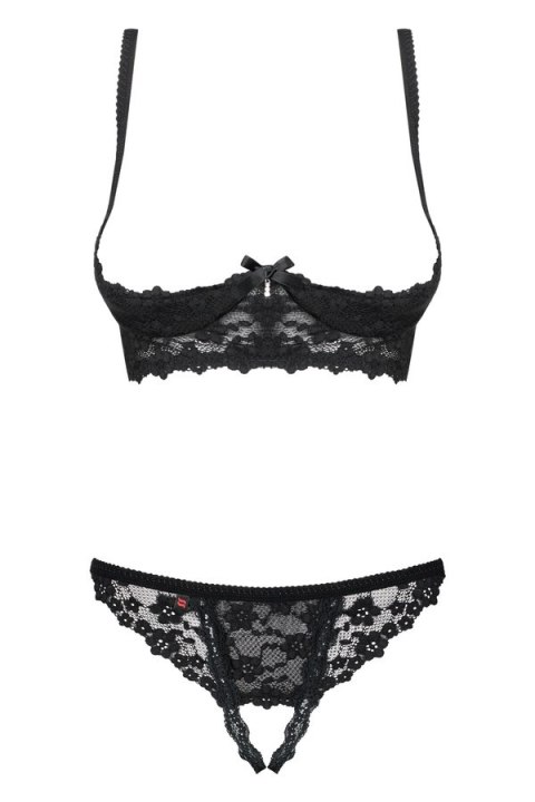 Letica komplet 2-częściowy otwarty czarny S/M Obsessive