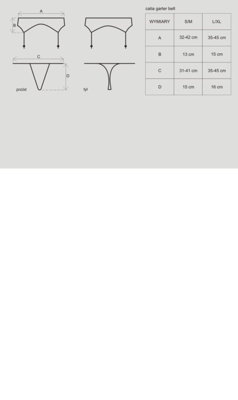 Pas Do Pończoch Ze Stringami Catia L/Xl Obsessive