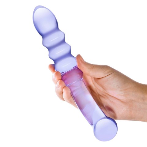 Fioletowe Żebrowane Szklane Dildo Purple Rain Ribbed S Dildo Glas