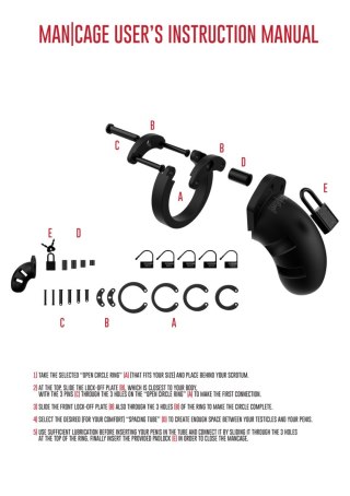 Miękki Silikonowy Pas Cnoty Chastity Model 20 Silicone Cock Cage Black ManCage