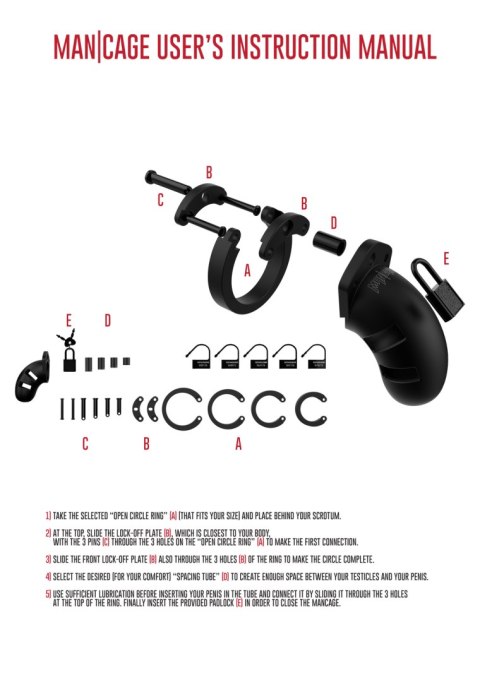 Miękki Silikonowy Pas Cnoty Chastity Model 20 Silicone Cock Cage Black ManCage