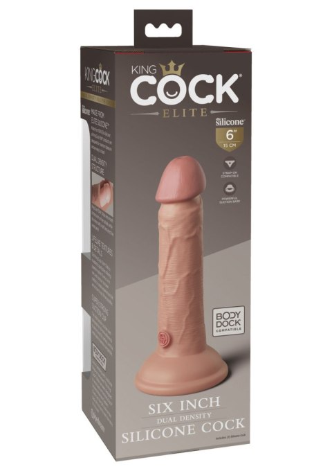 Miękkie Silikonowe Dildo Z Twardszym Rdzeniem 6 Inch Dual Density Silicone Cock Light King Cock