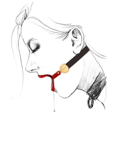 Niewidzialny Knebel Rozwieracz Upko Invisible Mouth Gag Black Straps UPKO