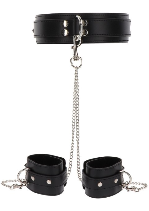 Obróżka Z Kajdankami Heavy Collar And Wrist Cuffs Black Taboom