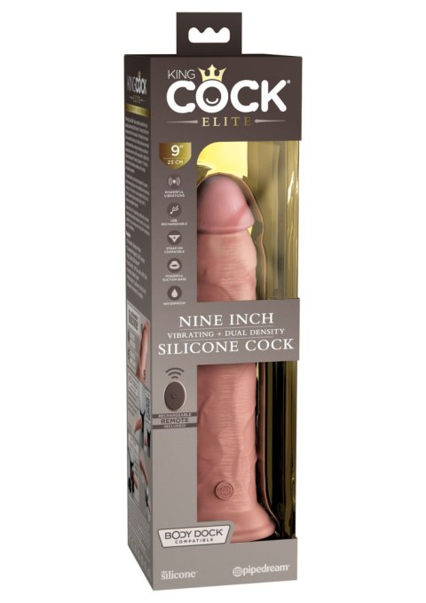Sterowany Pilotem Miękki Silikonowy Wibrator Z Twardszym Rdzeniem 9 Inch Dual Density Vibe Cock Light King Cock
