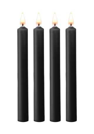 Teasing Wax Candles Large 4-Pack Black - Czarny Zestaw Długich Świec Do Bdsm Ouch! by Shots