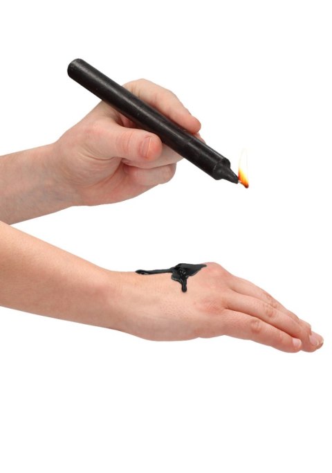 Teasing Wax Candles Large 4-Pack Black - Czarny Zestaw Długich Świec Do Bdsm Ouch! by Shots