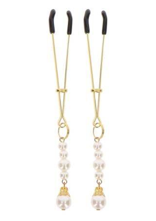 Zaciski Na Sutki Tweezers With Pearls Gold Taboom