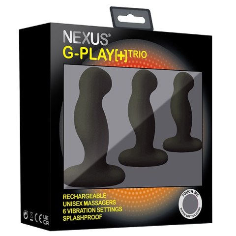 Zestaw Trzech Różnych Masażerów Prostaty G-Play+ Trio S/M/L Black Nexus