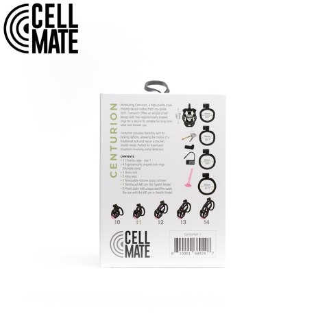 Pas cnoty Centurion Chastity Cage Black Size 1 CELLMATE
