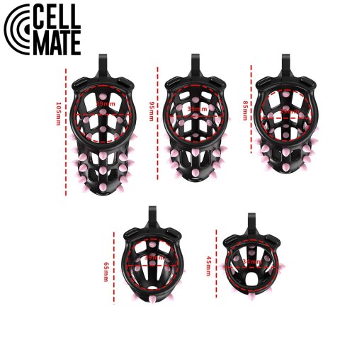 Pas cnoty FlexiSpike Chastity Cage Size 3 CELLMATE