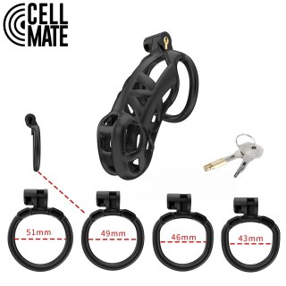 Pas cnoty Guardian Chastity Cage Black Size 4 CELLMATE