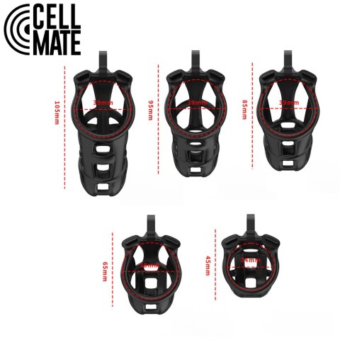 Pas cnoty Guardian Chastity Cage Black Size 4 CELLMATE