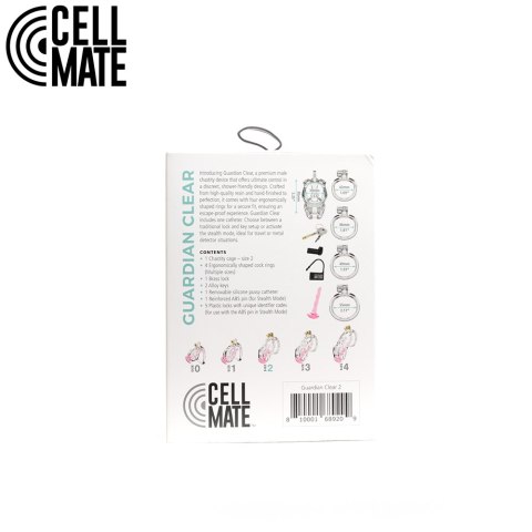 Pas cnoty Guardian Chastity Cage Clear Size 2 CELLMATE