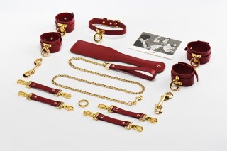 Zestaw Czerwonych Skórzanych Akcesoriów Upko Leather Kinky Tools Set Red UPKO
