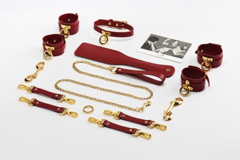 Zestaw Czerwonych Skórzanych Akcesoriów Upko Leather Kinky Tools Set Red UPKO