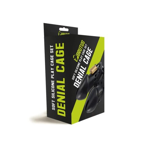 Zestaw Pasów Cnoty Denial Silicone Chastity Cage Set Black Brutus