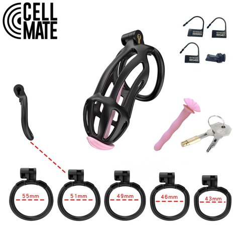 Pas cnoty Centurion Chastity Cage Black Size 4 CELLMATE