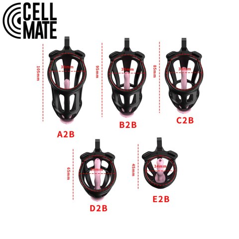 Pas cnoty Centurion Chastity Cage Black Size 4 CELLMATE