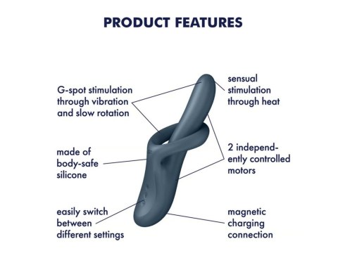 Podgrzewany wibrator do punktu G Heat Flex 4 blue Satisfyer