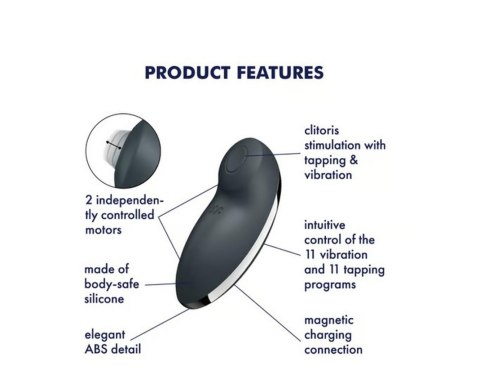 Stymulator łechtaczki Tap & Climax 2 grey Satisfyer